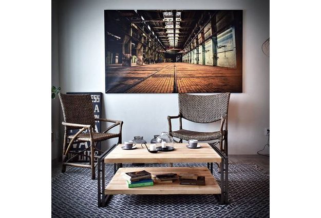 Kovový konferenční stolek STEEL WOOD