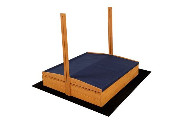 Dřevěné uzavíratelné pískoviště pro děti s lavičkami a stříškou, impregnované pro ochranu před nepříznivými povětrnostními vlivy, ideální na zahradu