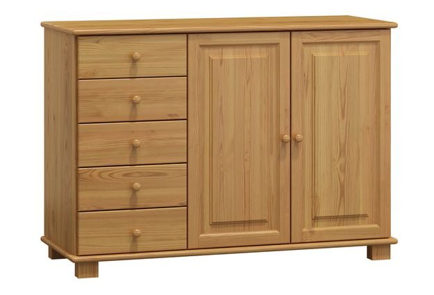 Masivní pěti šuplíková komoda s dvířky Classic NR38