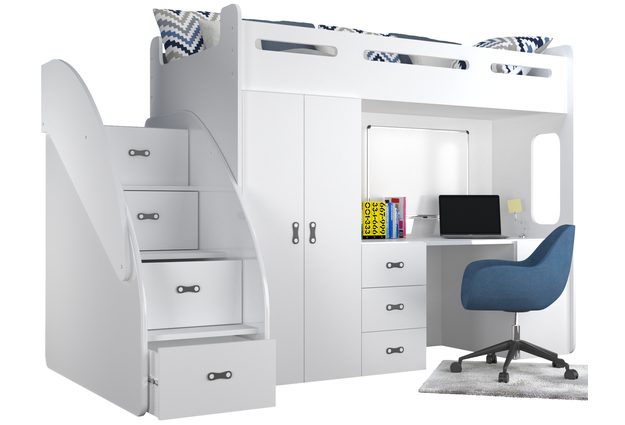 Patrová postel se stolem a skříní Zuzia Plus 80x200 cm + rošt ZDARMA