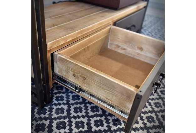 TV stolek Steel wood se dvěma šuplíky