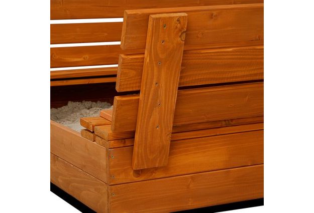 Impregnované pískoviště pro děti s lavičkami a stříškou, uzavíratelné pro ochranu písku, ideální pro zahradu a venkovní hraní