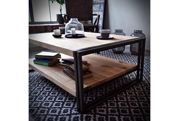 Kovový konferenční stolek STEEL WOOD