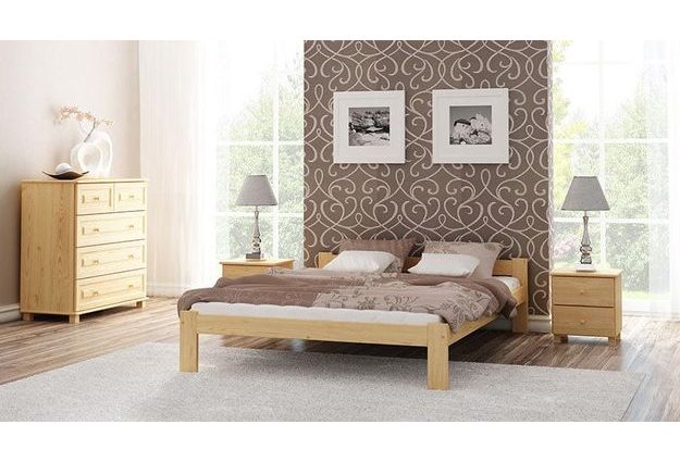 Masivní postel Naba 160 x 200 cm + matrace a rošt zdarma