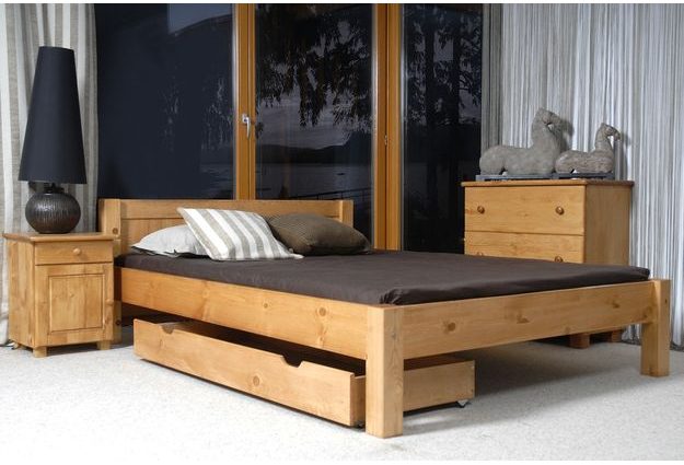 Posteľ WIKTORIA 140 x 200 cm - moření olše