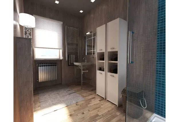 Úzká koupelnová skříň Stivio