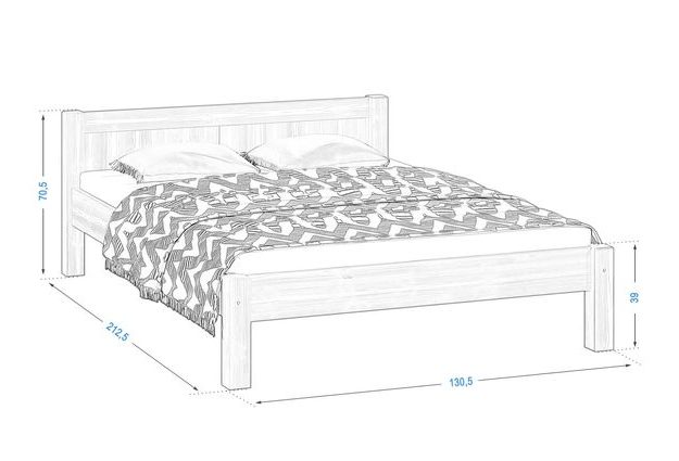 Borovicová postel Wiktoria 120 x 200 cm