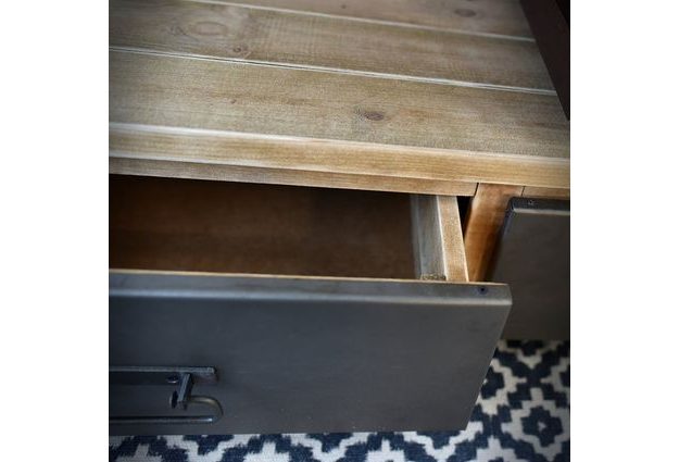 TV stolek Steel wood se dvěma šuplíky