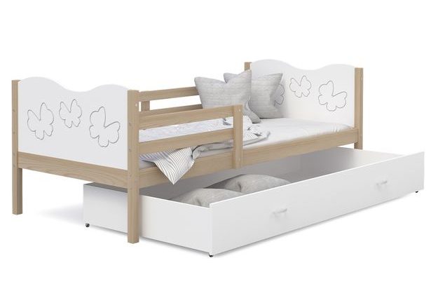 Dřevěná postel pro děti Max P 80x160 cm s úložným šuplíkem