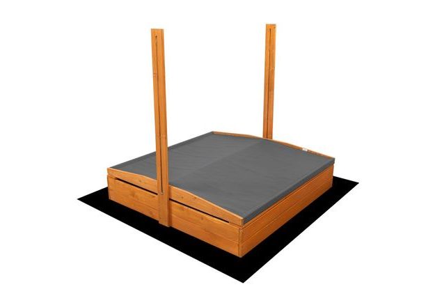 Uzavíratelné pískoviště pro děti s lavičkami a stříškou, impregnované pro ochranu před vlhkostí a zajištění bezpečného hraní na zahradě