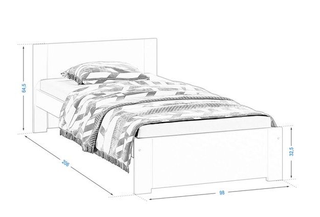 Bílá postel Livia 90 x 200 cm