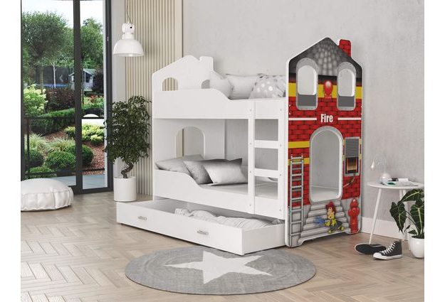 Patrová postel Domek Dominik s šuplíkem 190 x 80 cm + rošt ZDARMA