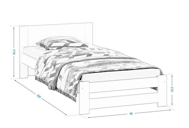 Bílá postel Millo 90 x 200 cm