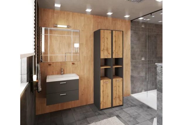 Úzká koupelnová skříň Stivio