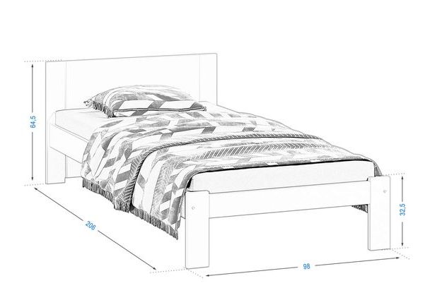 Bílá postel Serena 90 x 200 cm