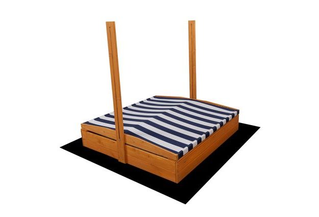 Dřevěné uzavíratelné pískoviště s lavičkami a stříškou, impregnované pro dlouhou životnost a ochranu před nepříznivými povětrnostními vlivy