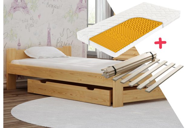 Postel NIKA 80 x 200 cm + sendvičová matrace + rošt