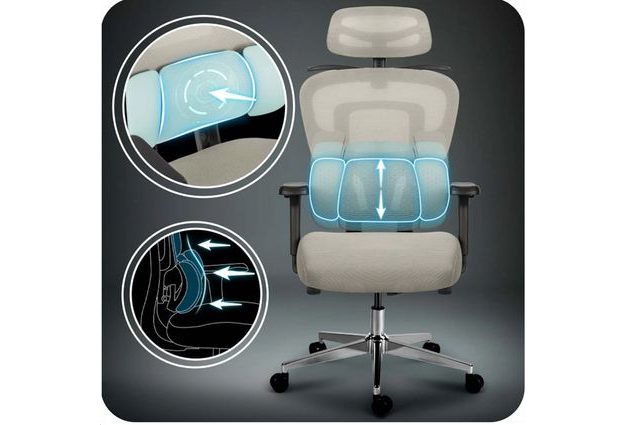 Kancelářská židle Talin Micro Mesh – výškově nastavitelná bederní opěrka pro podporu páteře