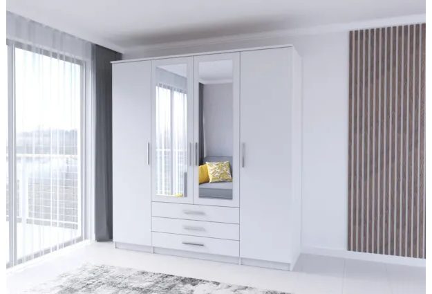 Šatní postel SZANTAL 4D 200 cm, se zrcadlem