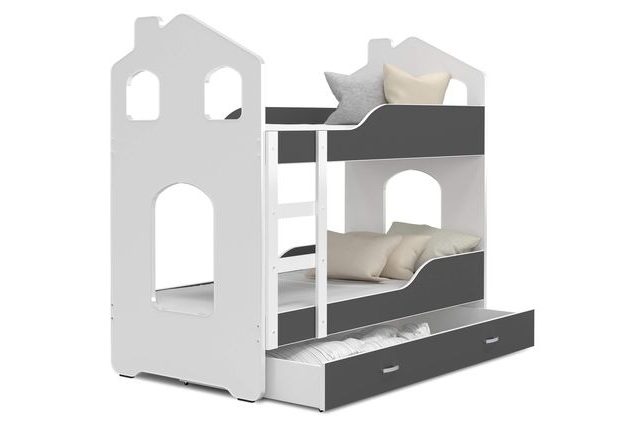 Patrová postel Domek Dominik s šuplíkem 190 x 80 cm + rošt ZDARMA