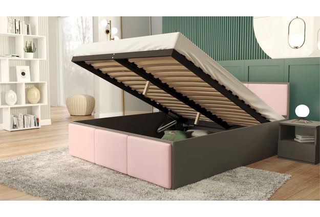 Postel Panama Soft 120 x 200 cm s výklopným roštem a úložným prostorem