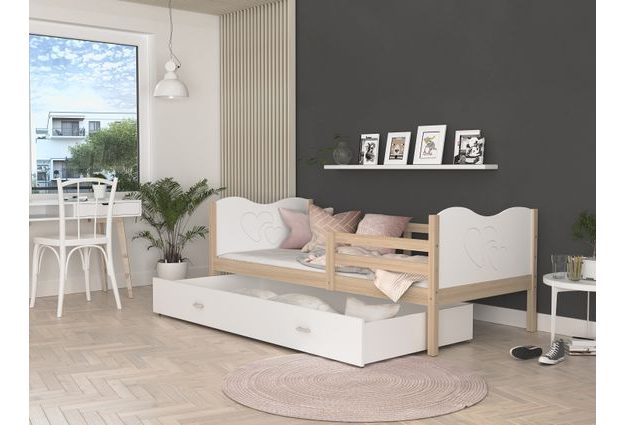 Dětská postel Max P 80x190 cm s úložným šuplíkem a bezpečnostní zábranou