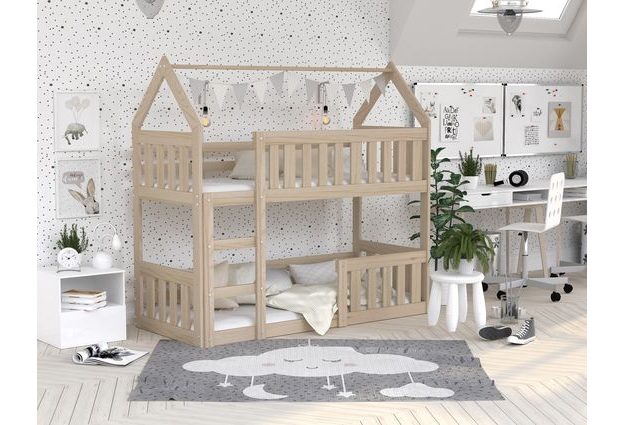 Dětská dvoupatrová postel Domek Mini 80x190 cm - perfektní místo pro odpočinek dětí