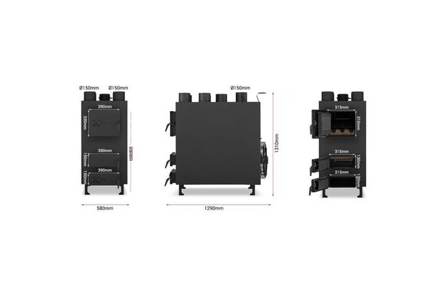 Dílenská kamna PN5 50kW s ventilátorem a ovladačem