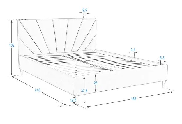 Čalouněná postel Sandy 3 180 x 200 cm s roštem zdarma!