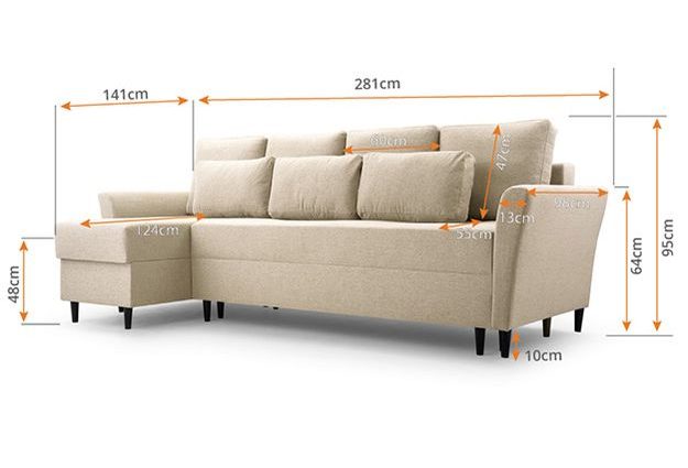 Rozkládací sedací souprava Rego ve tvaru L