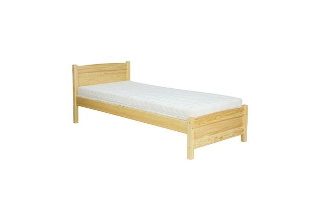 Vyvýšená borovicová postel LK125 90 x 200 cm - surové dřevo