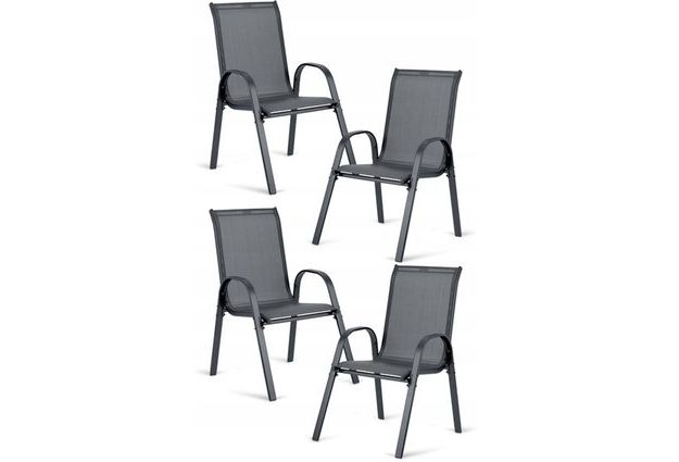 Zahradní křesla Sofia v antracitové barvě – sada 4 ks Elegantní a pohodlné posezení pro vaši zahradu či terasu