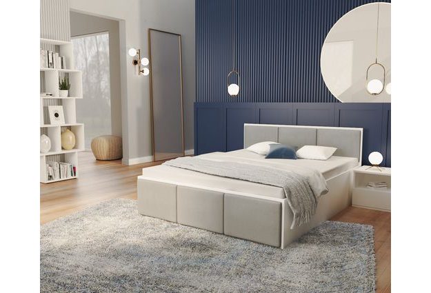 Postel Panama Soft 120 x 200 cm s výklopným roštem a úložným prostorem