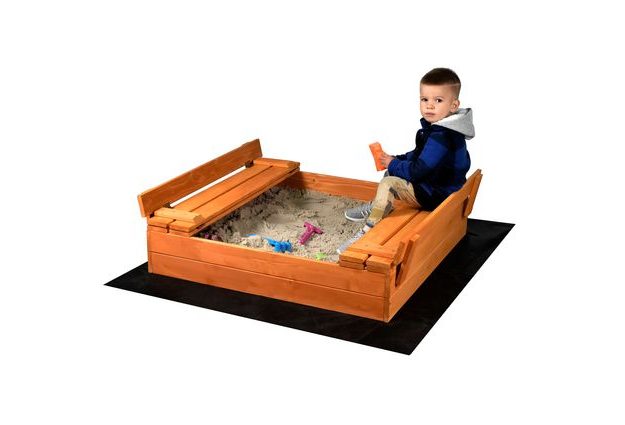 Impregnované dřevěné pískoviště Sunny 150 cm s lavičkami a víkem