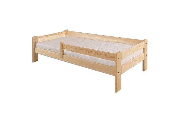 Borovicová postel LK137 90 x 200 cm - surové dřevo