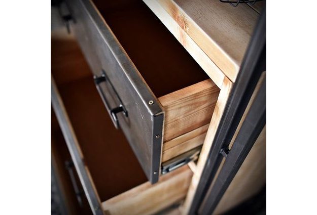 Regál s šuplíky Steel wood