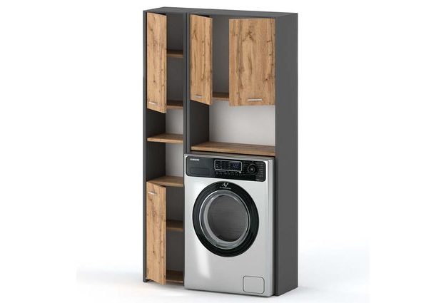 Malá koupelnová sestava s regálem na pračku Stivo 2