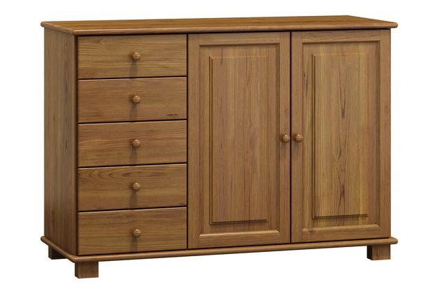 Masivní pěti šuplíková komoda s dvířky Classic NR38