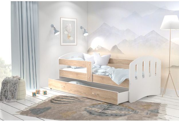 Dětská postel 90×200 cm s praktickou zásuvkou na hračky a ložní prádlo