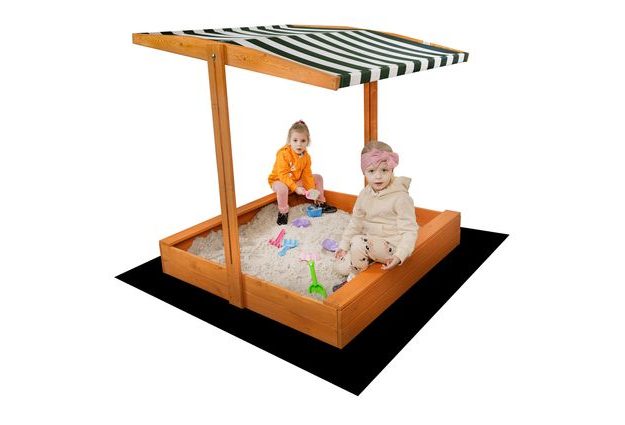 Dřevěné uzavíratelné pískoviště s lavičkami a stříškou, impregnované pro dlouhou životnost a ochranu před nepříznivými povětrnostními vlivy