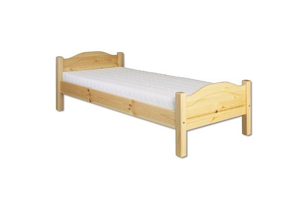 Borovicová postel LK128 80 x 200 cm - surové dřevo