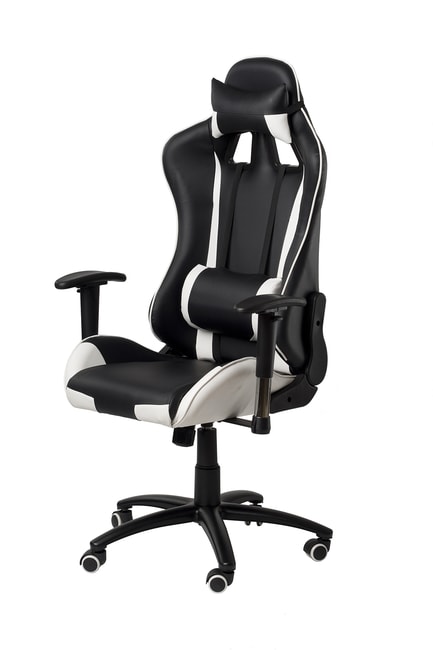 Černá kancelářská židle ADK Runner s bílými prvky - Kancelářská židle ADK Runner bílá