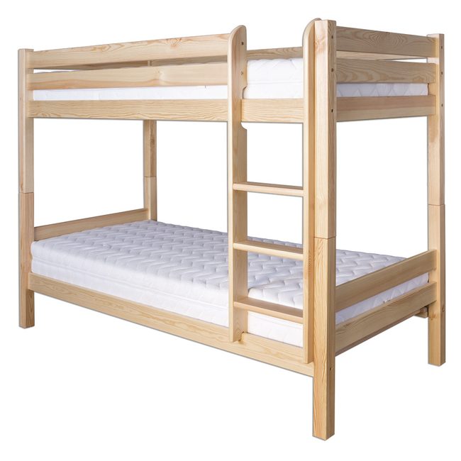 Patrová postel LK136 80 x 200 cm - surové dřevo