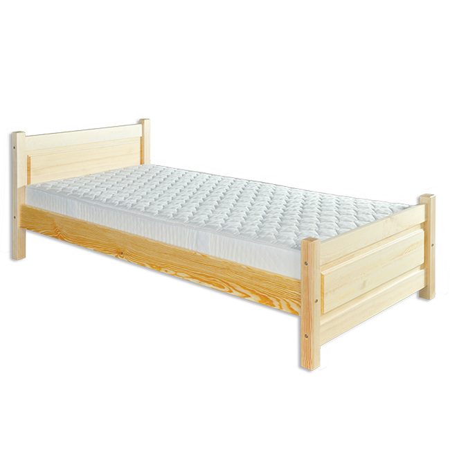 Borovicová postel LK129 80 x 200 cm - surové dřevo
