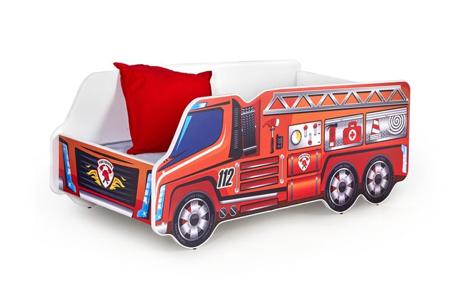 Dětská postel FIRE TRUCK 70 x 140 cm s matrací a roštem zdarma! - Postel Fire Truck+matrace