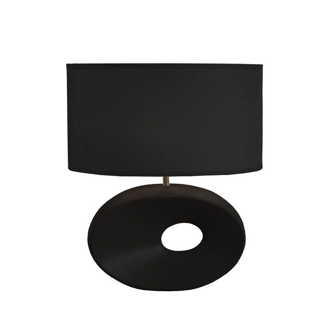 Keramická stolní lampa, černá, QENNY 10
