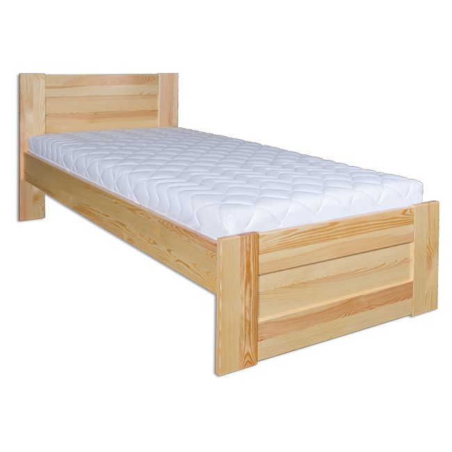 Borovicová postel LK121 80 x 200 cm - surové dřevo
