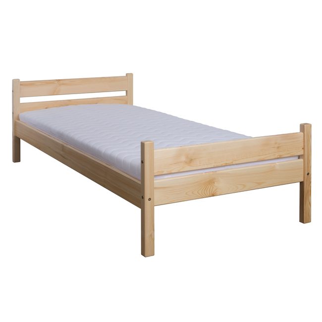 Borovicová postel LK157 100 x 200 cm - surové dřevo