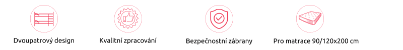 Dvoupatrová postel s úložným prostorem a schody Zuzia