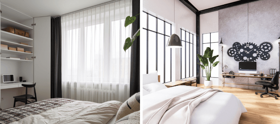 Pracovní kout v ložnici